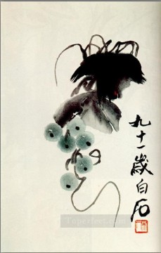  Uvas Pintura - Uvas Qi Baishi tinta china antigua
